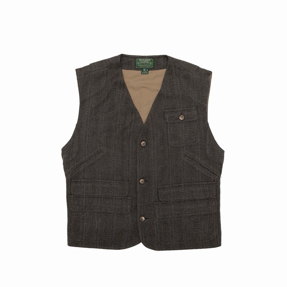 Rare Vintage Country Ralph Lauren Hunting Men’s Vest RRL USA Made Khaki Size:S